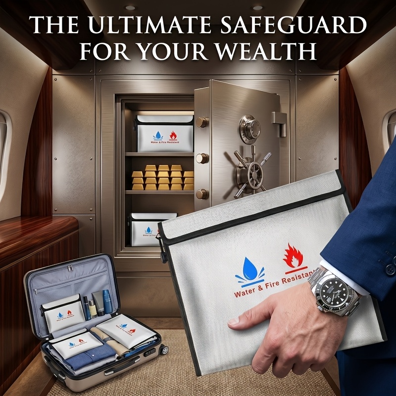Fire Safe Document - حقيبة تخزين مقاومة للحرارة والنار والماء،