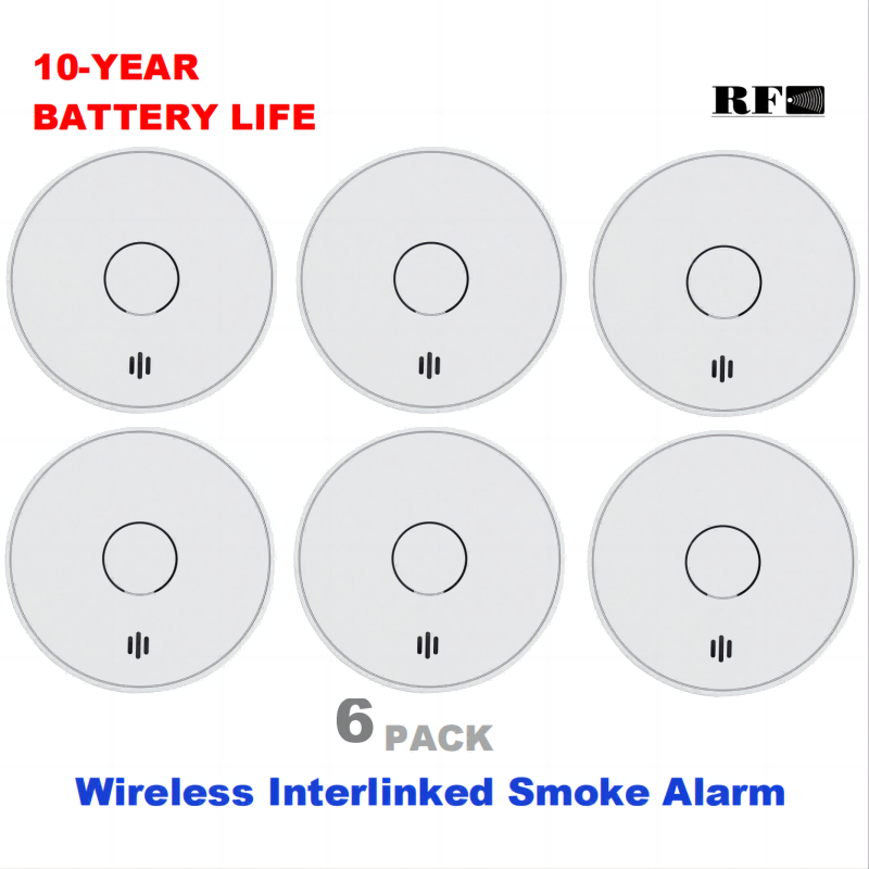 Smoke Detector Interconnected - إنذار دخان لاسلكي مترابط بطارية 10