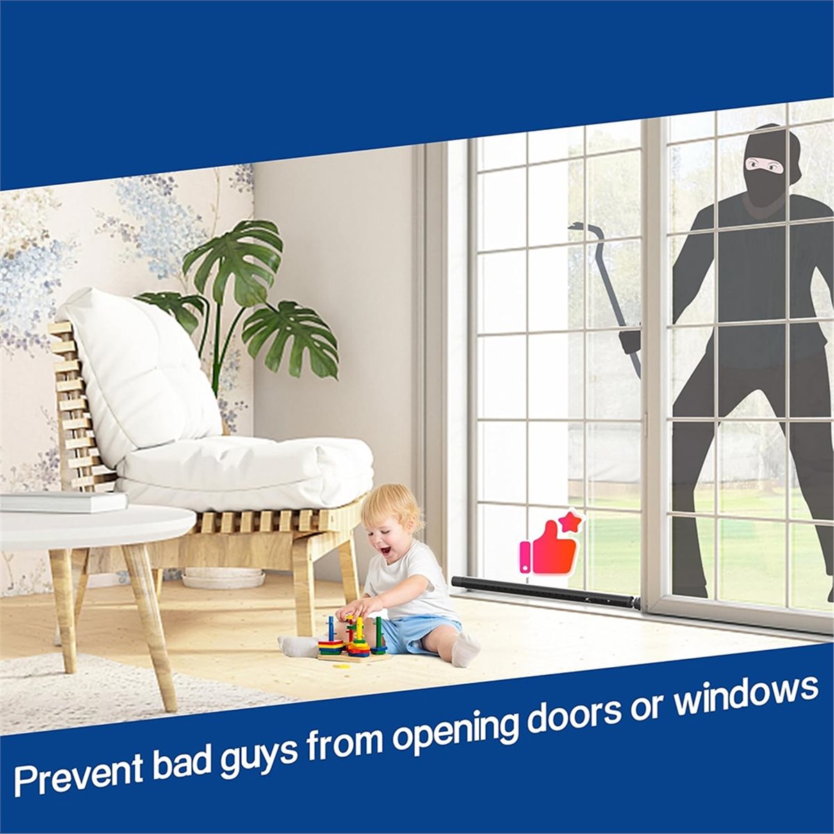 Window Lock Bar - قضبان أمان للأبواب المنزلقة A20I قابلة