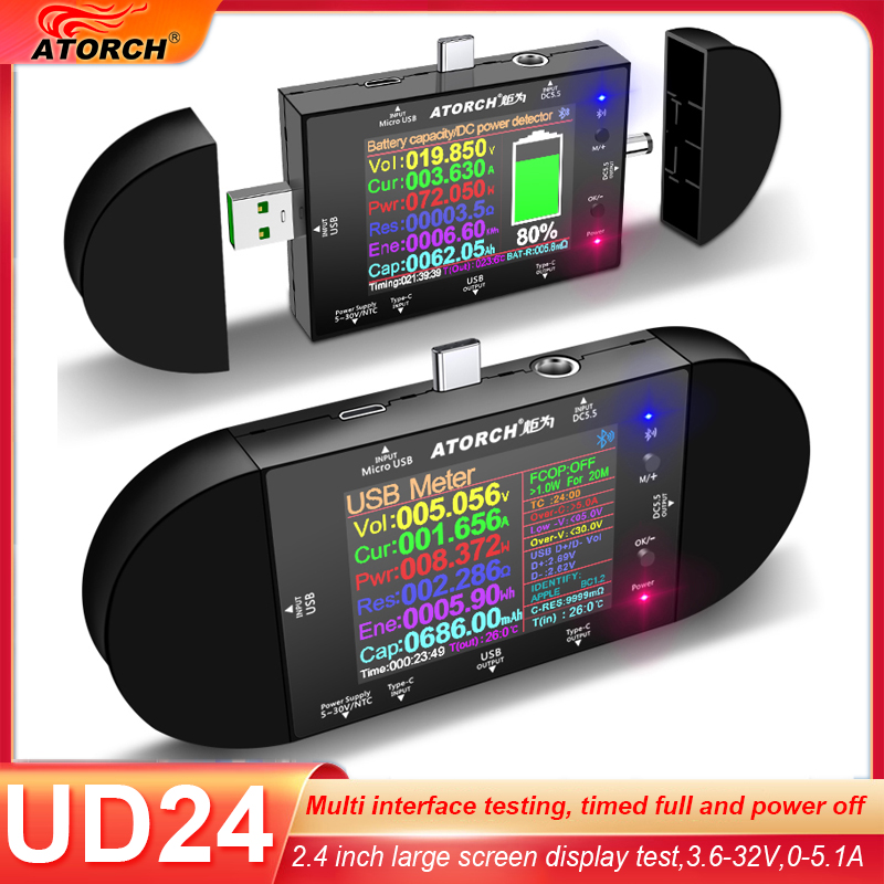 Co Detector Plug - جهاز اختبار USB رقمي UD24 بشاشة