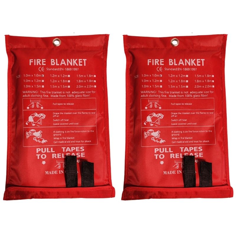 Fire Blanket Kitchen - عرض ترويجي: بطانيتان للطوارئ ضد الحرائق،