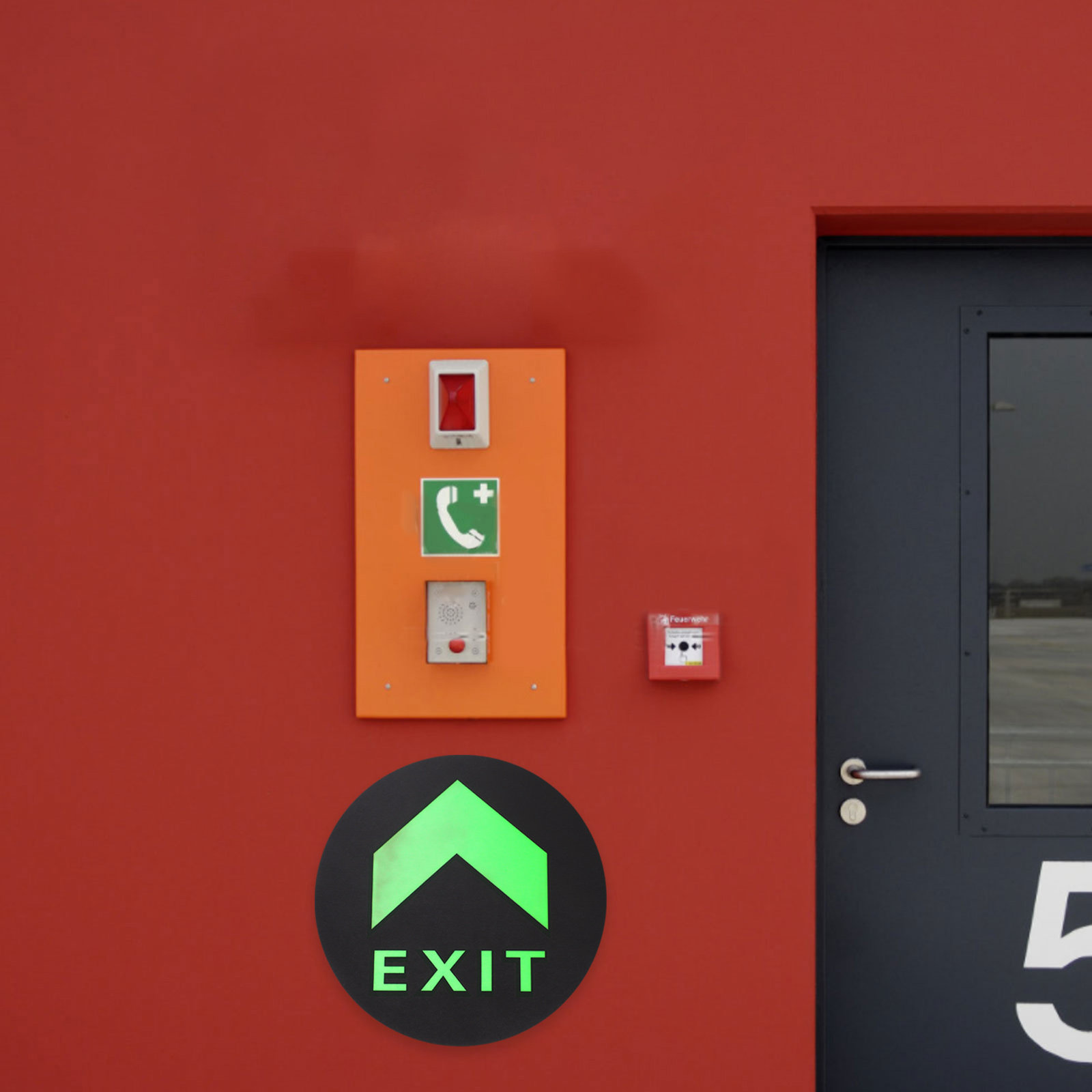 Emergency Exit Sign - 5 قطع من ملصقات علامات الخروج