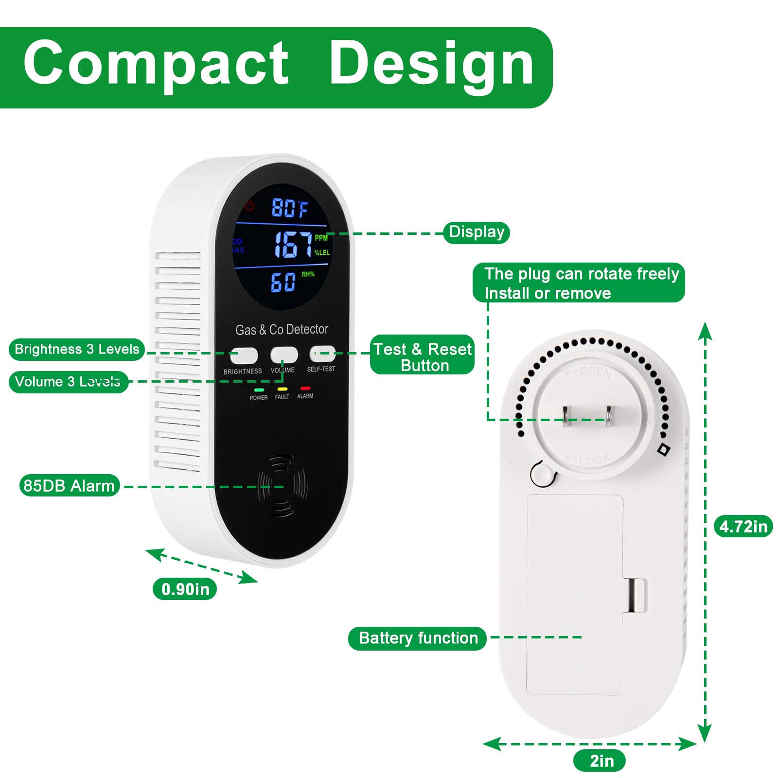 جهاز كشف الغازات القابلة للانف - مراجعة Co Detector Plug وسعره