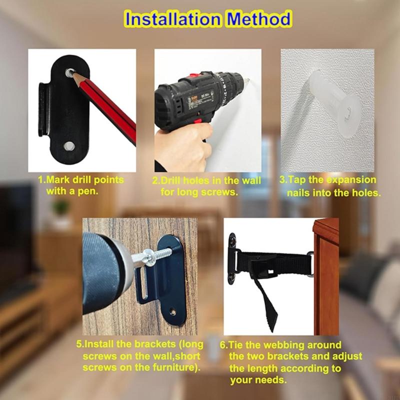 حزام أثاث قابل للتعديل مضاد لل - مراجعة Earthquake Anchor Strap وسعره