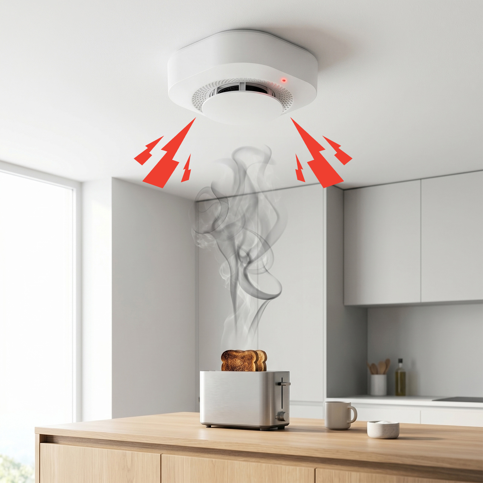 4 / 6 / 8 / 12 قطعة كاشف دخان  - مراجعة Smoke Detector Interconnected وسعره