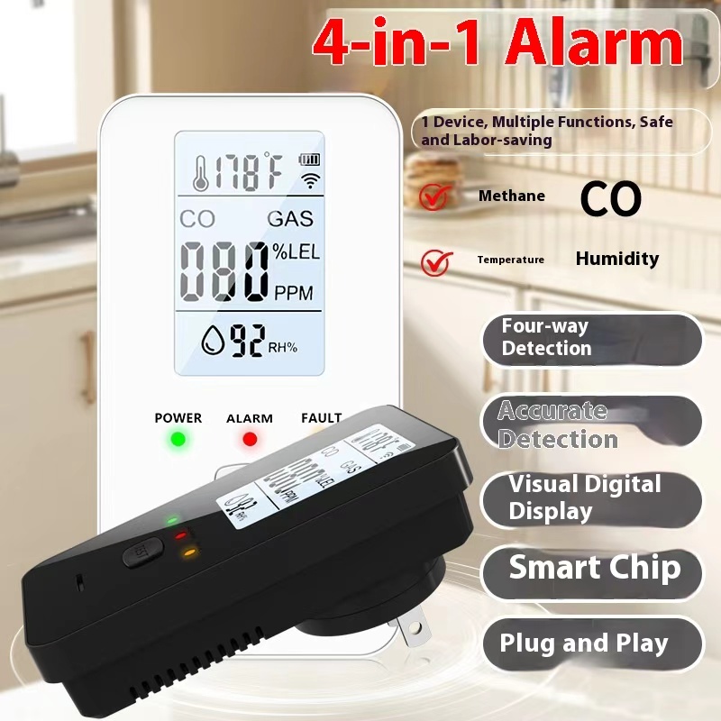 4 في 1 كاشف الغاز أول أكسيد ال - مراجعة Co Detector Plug وسعره