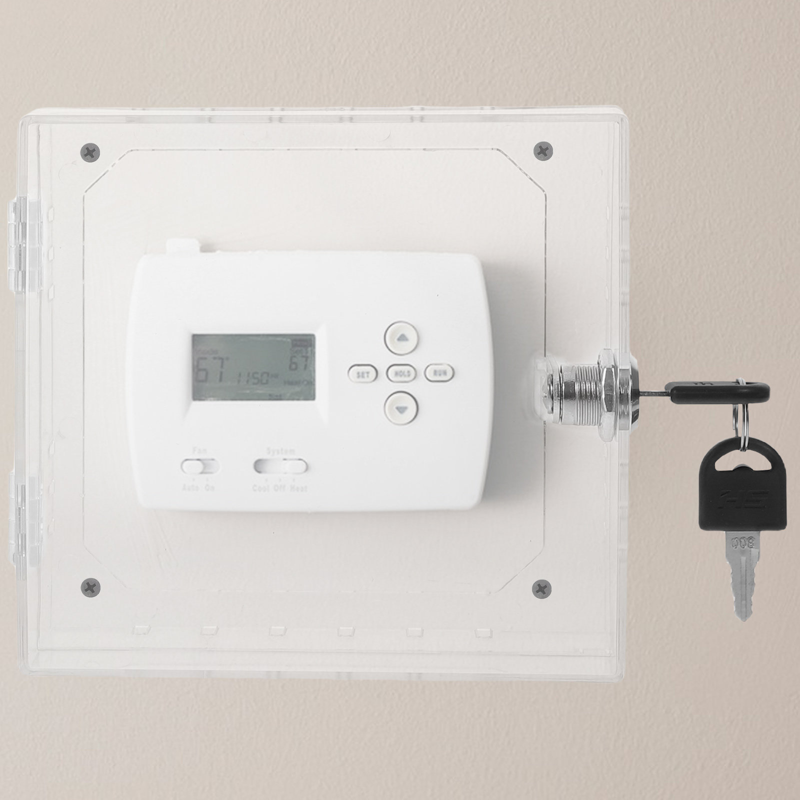 صندوق قفل ثيرموستات أكريليك شف - مراجعة Lockbox Key Secure وسعره