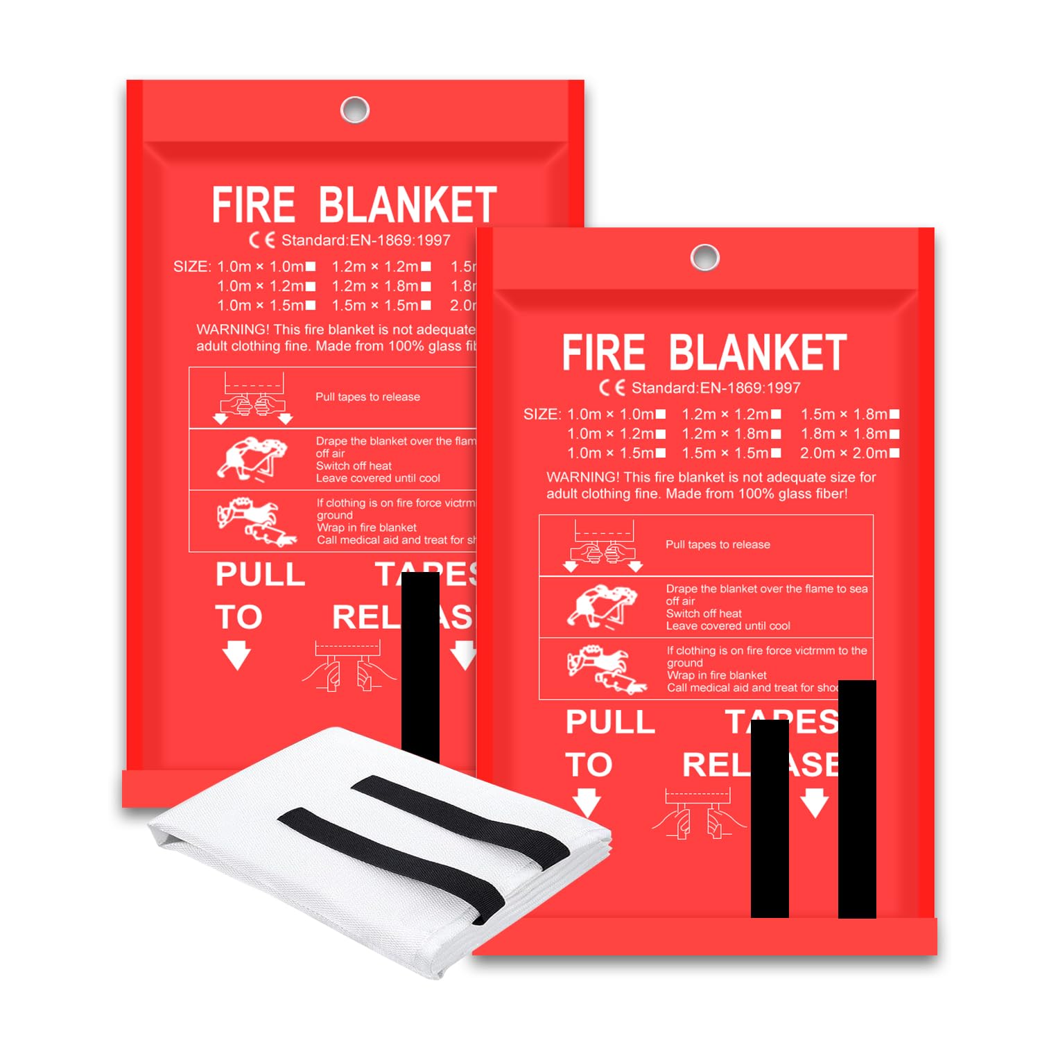 بطانية حريق 2 حزمة 2*2 م/1.5*1 - مراجعة Fire Blanket Kitchen وسعره
