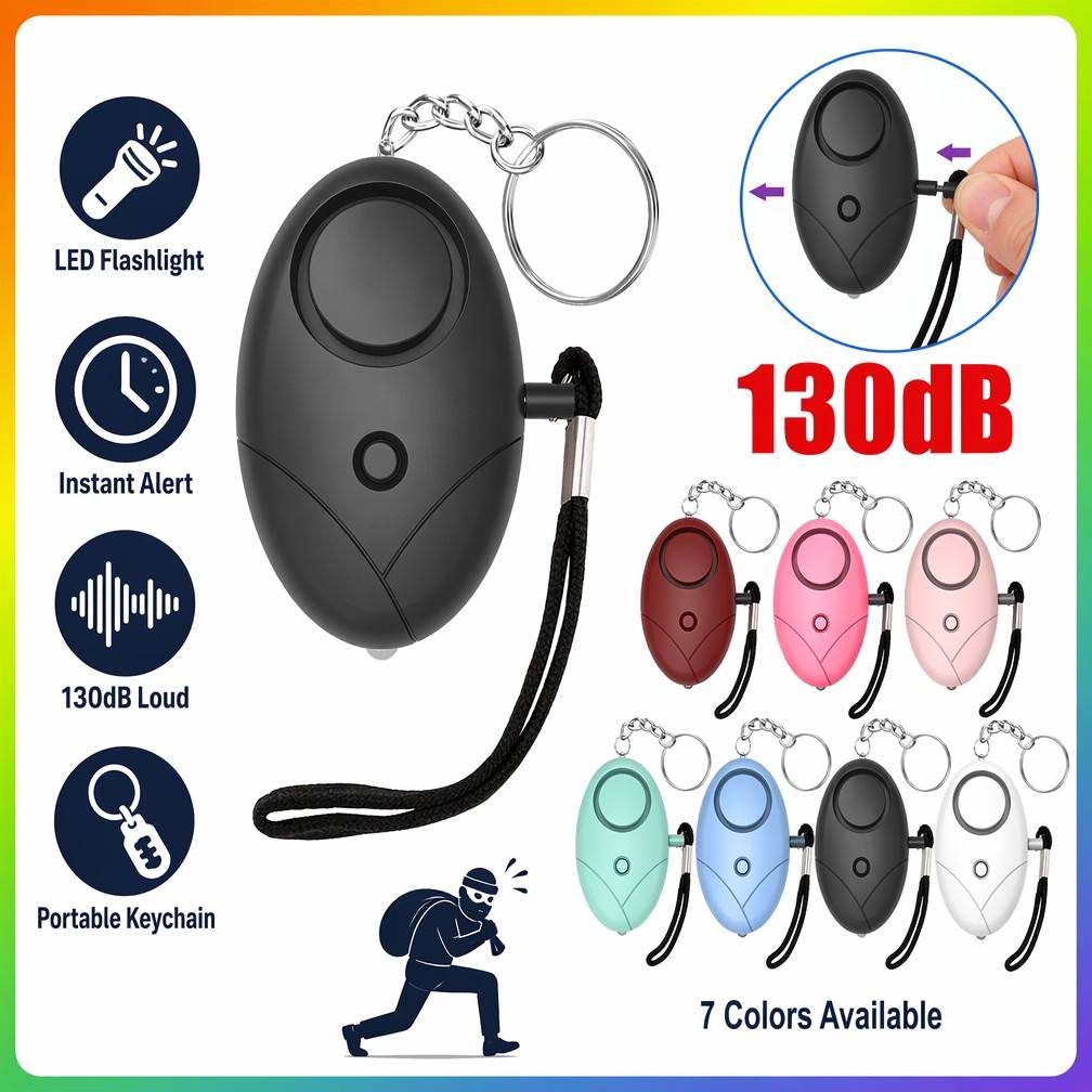 جهاز إنذار شخصي للسلامة بصوت 1 - مراجعة Personal Alarm Keychain وسعره