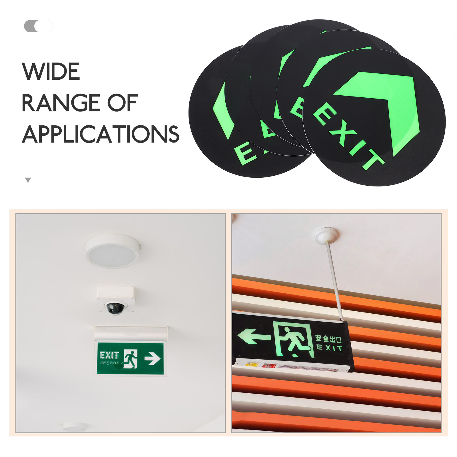 5 قطع من ملصقات علامات الخروج  - مراجعة Emergency Exit Sign وسعره