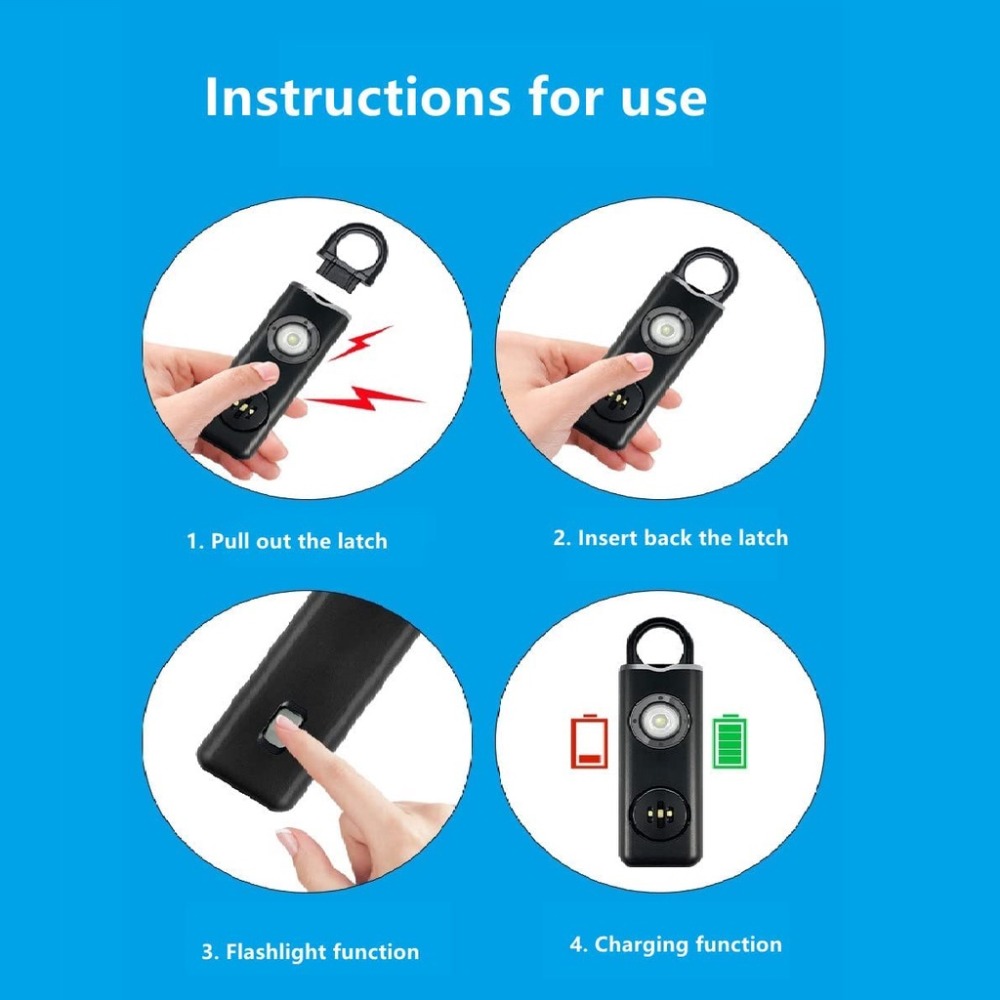 جهاز إنذار شخصي عالي الصوت 130 - مراجعة Personal Alarm Keychain وسعره