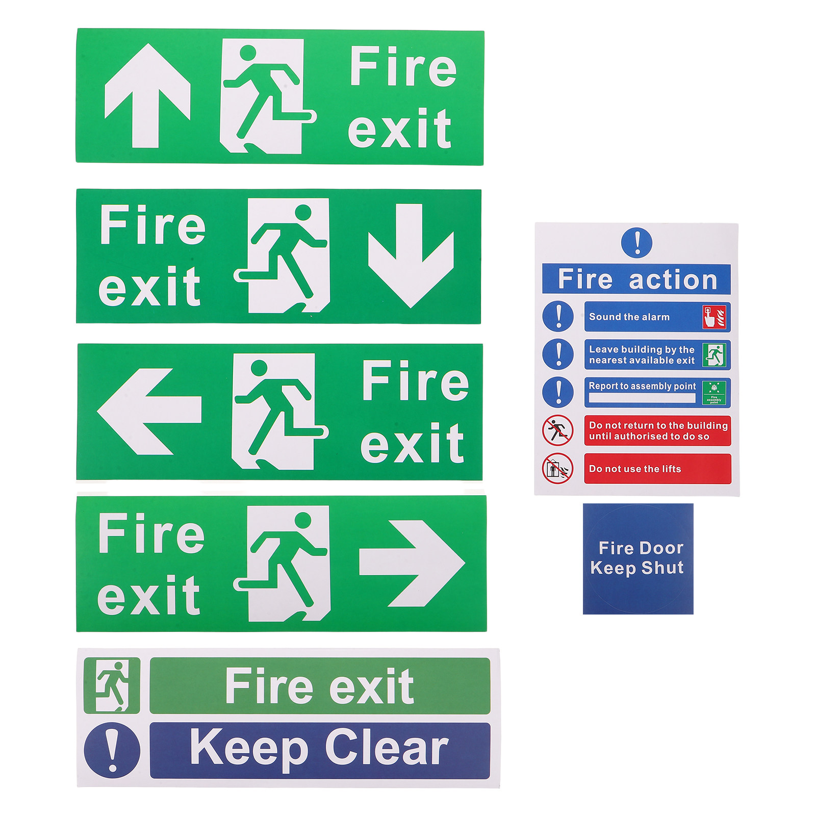 مجموعة 21 قطعة من لافتات مخارج - مراجعة Emergency Exit Sign وسعره