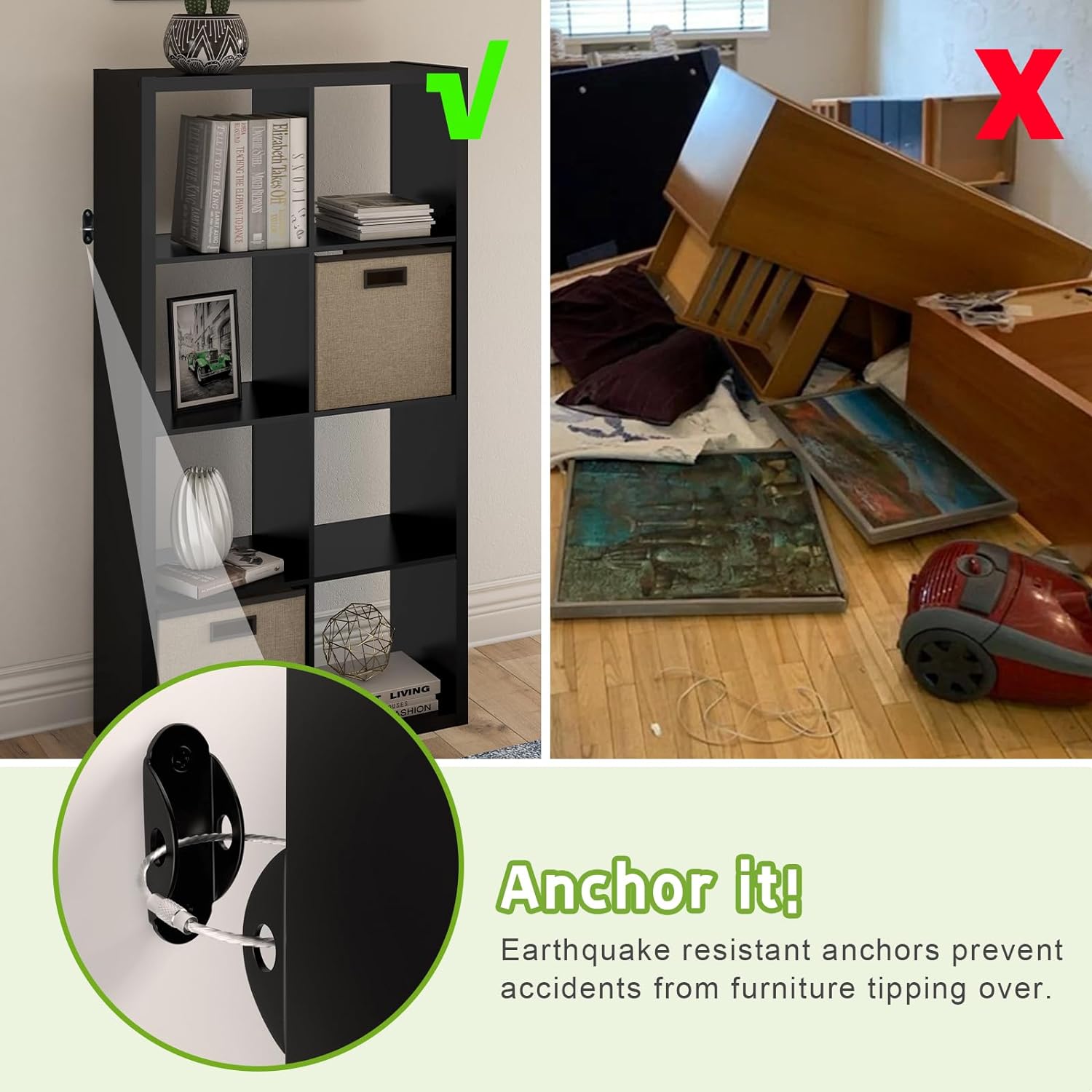 أحزمة تثبيت الأثاث للطفل ، ومن - مراجعة Earthquake Anchor Strap وسعره