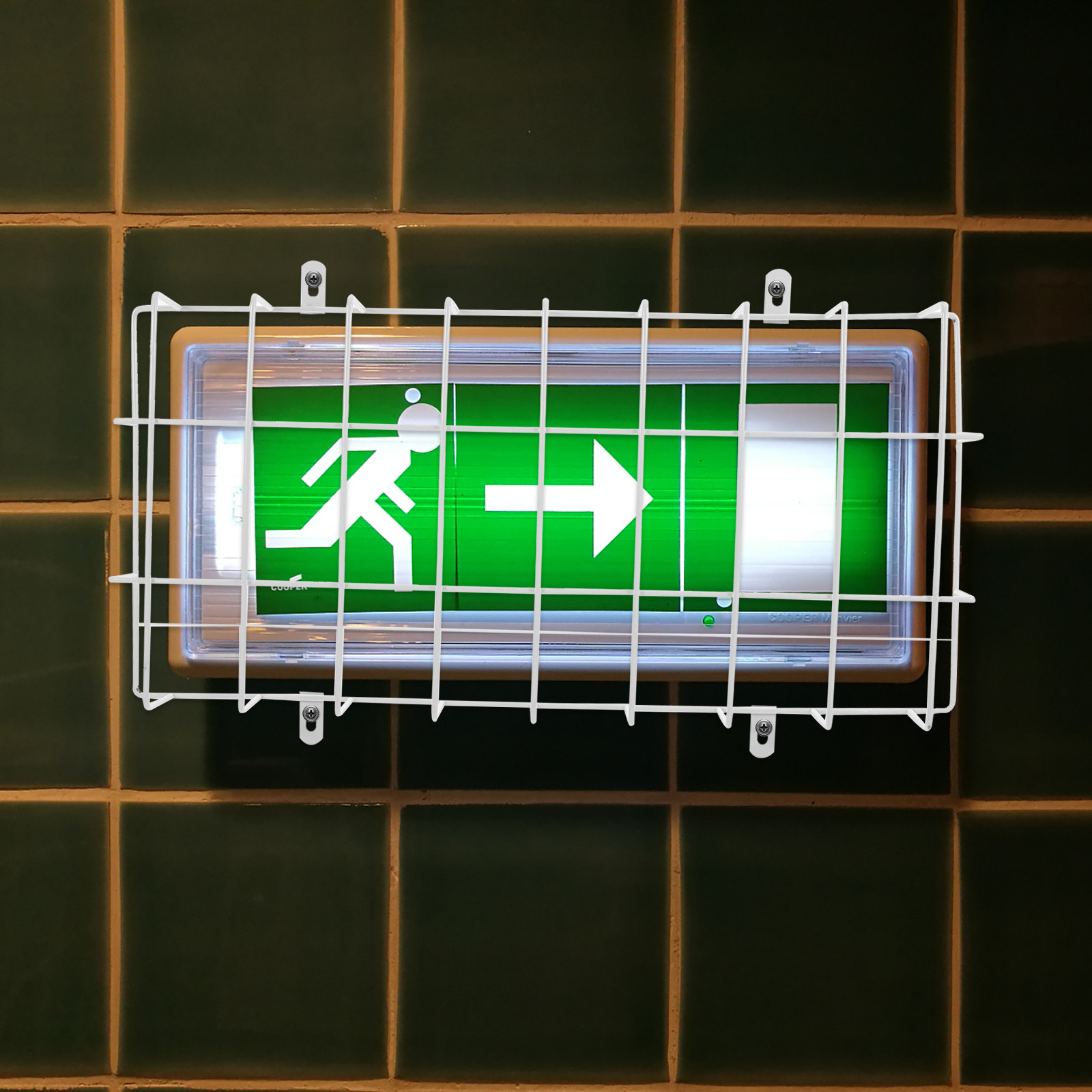 قفص حماية معدني مثبت على الحائ - مراجعة Emergency Exit Sign وسعره